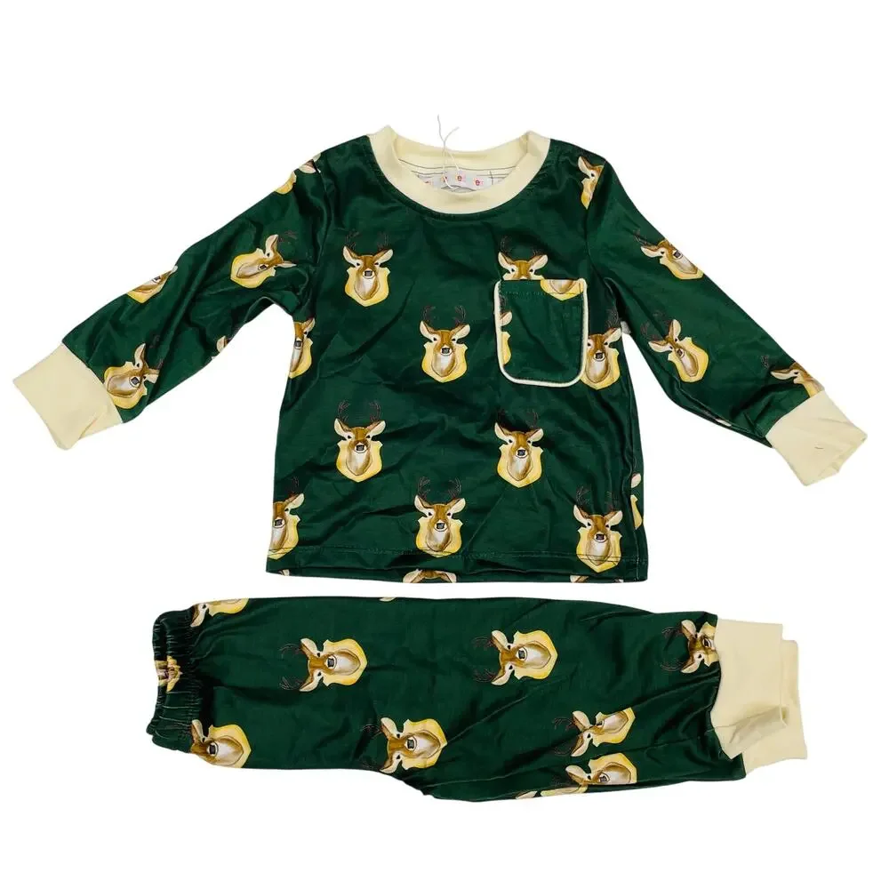 NWT TPP 2T Deer Mount Pajama Set